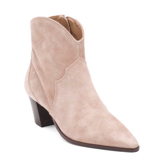 BERNARDO Beige Made In Brazil Suede Frisco Booties - Picture 1 of 2